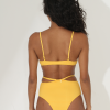 Tanga Biquíni Alta Cut Out Amarelo Canário