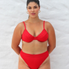 top meia taça red crochet