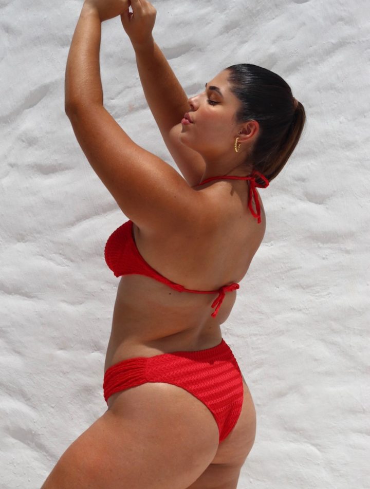 tanga lateral larga red crochet